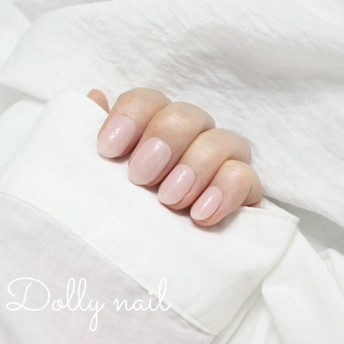 ショートオーバル＊ヌードピンクのシンプル美爪ネイル ネイル