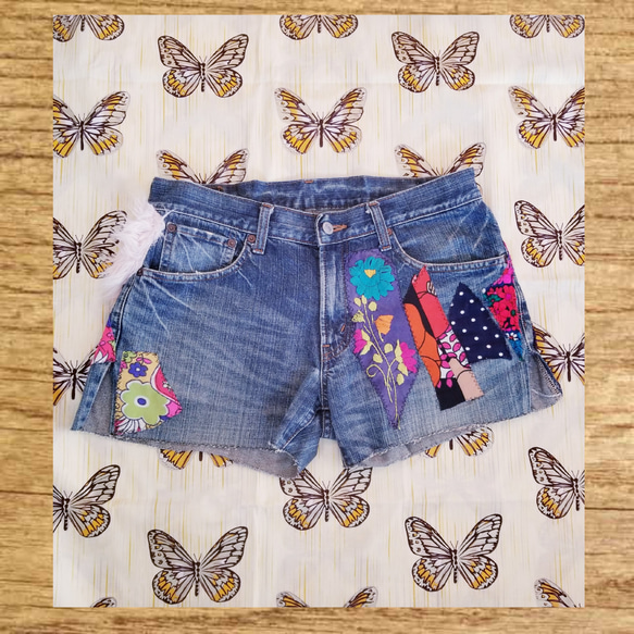 ヒッピーさんのリメイクデニム ショートパンツ OH!猛烈はれんちる〜む  