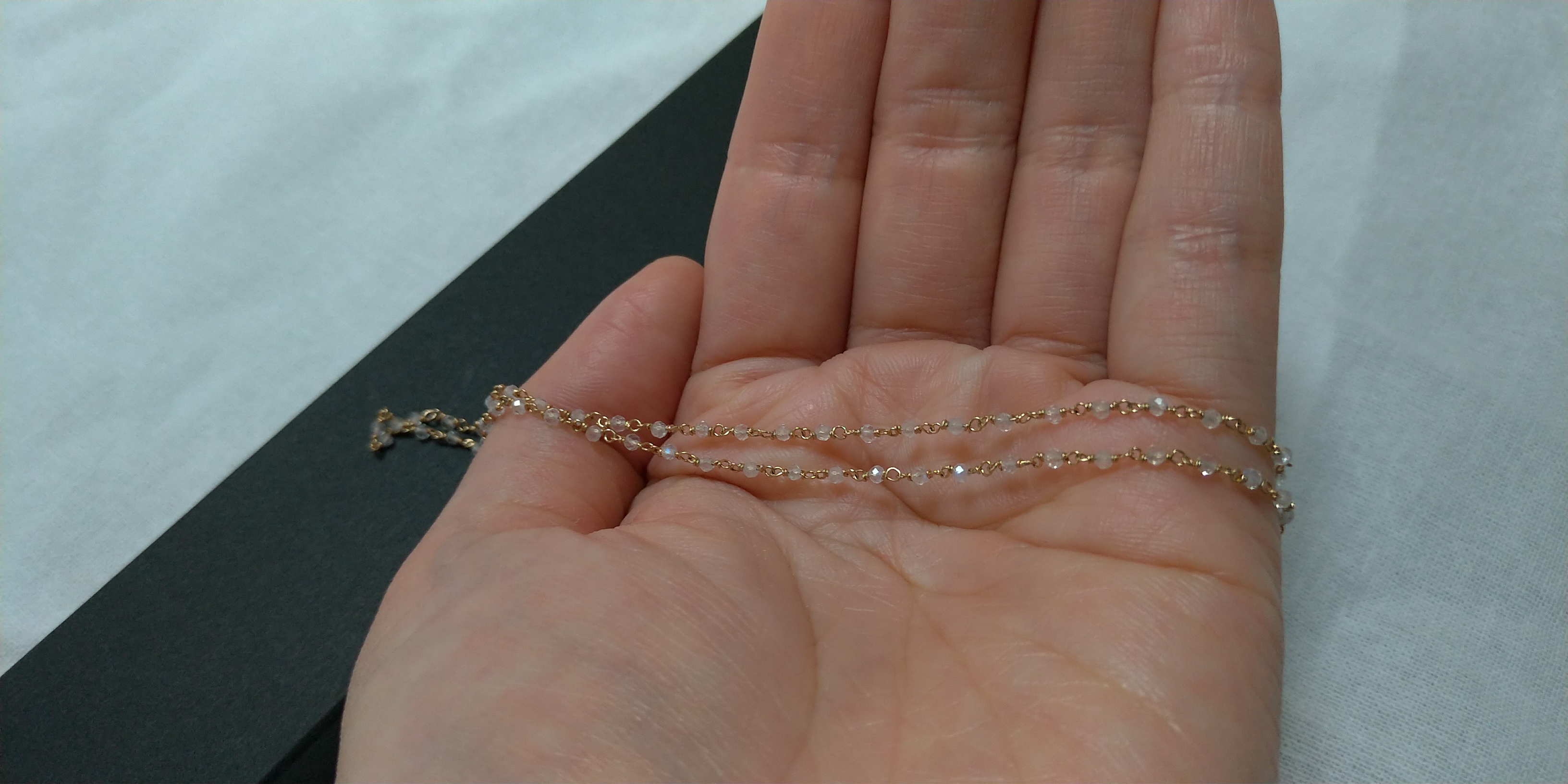 レインボームーンストーンネックレス(送料無料)