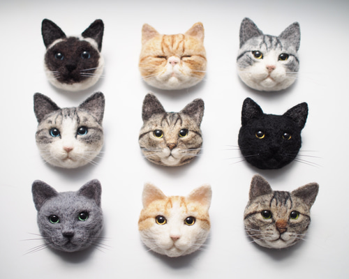 羊毛フェルト 猫 ハンドメイド はな ❦❀プロフお読み下さい❀ るなねこ 羊毛フェルト リアル オーダーページ | iichi 日々の暮らしを
