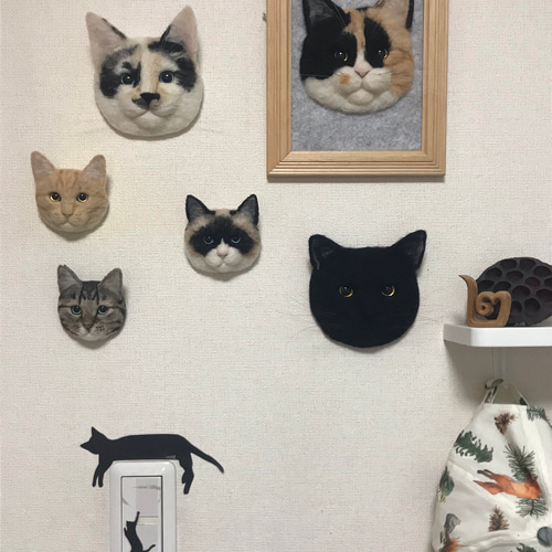オーダーメイド】かべねこミニ 羊毛フェルトでつくる猫（よくお