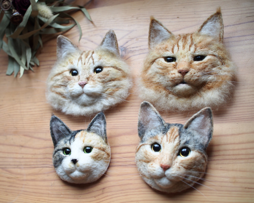 羊毛フェルト 猫 オーダー [うめぼし、だいすき。様] 育くま