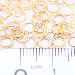 【メタルパーツ/デザインリング/大(約4.5mm)約50個】GOLD/丸カン/枠/アートパーツ/封入 ap001908 2枚目の画像