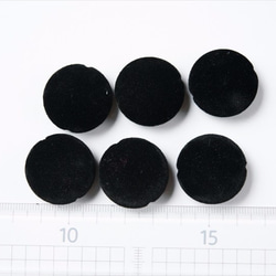 フロッキービーズ 楕円形 ブラック 黒 約24mm 約2.4cm 6個 通し穴 2枚目の画像