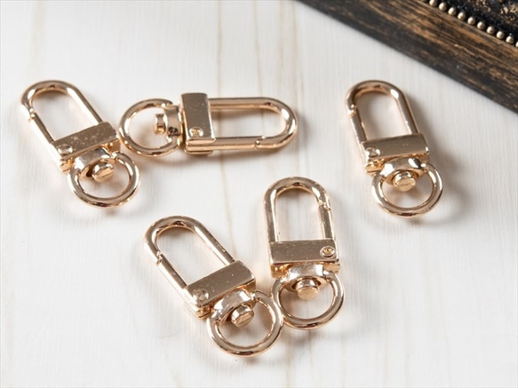 キーホルダーパーツ】シンプル 回転カン付 ゴールド 33mm 5個 ap010318 