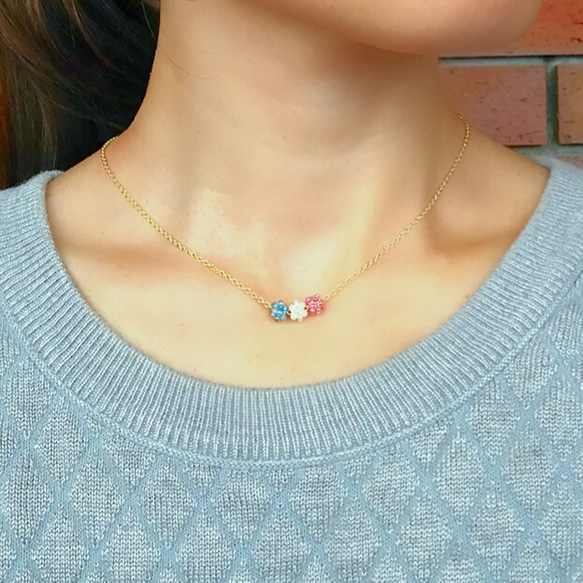 syuwari necklace＊つぶつぶビーズボールのネックレス 2枚目の画像