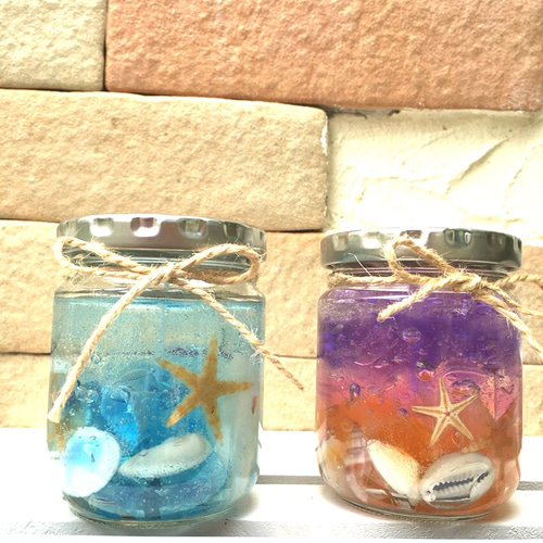 キャンドルは浄化作用が！アメジストが入ってるジェルキャンドル！かわいい！綺麗！ キャンドルは浄化作用が！アメジストが入ってるジェルキャンドル