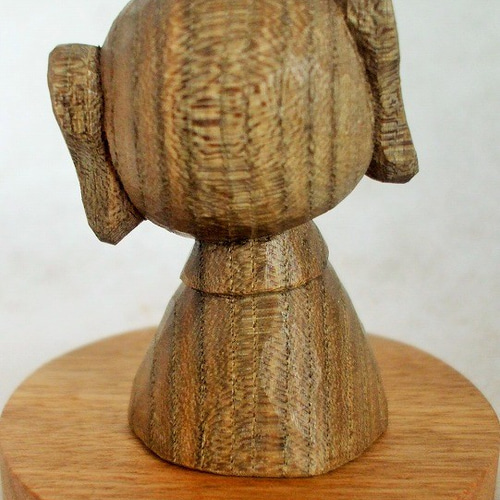 ♪お地蔵さま♪木彫り置物♪右かしげ♪ その他置物 zizimomo