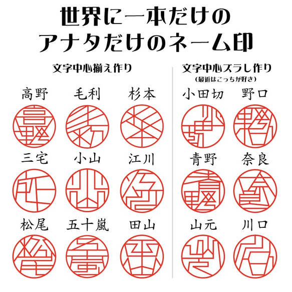 幾何学模様調（ジオメトリック）デザイン印鑑（デザイン はんこ） 5枚目の画像