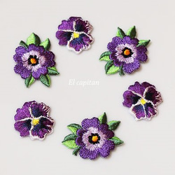 紫のパンジーと小花セット:１２P 1枚目の画像