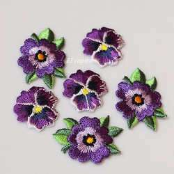 紫のパンジーと小花セット:１２P 2枚目の画像