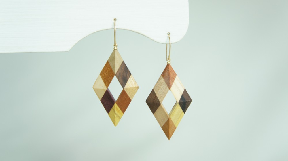 Wood Crystal　ダイヤピアス・イヤリング