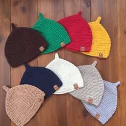 どんぐり帽子 コットン100% オールシーズン ニット帽・ビーニー YU_HA  