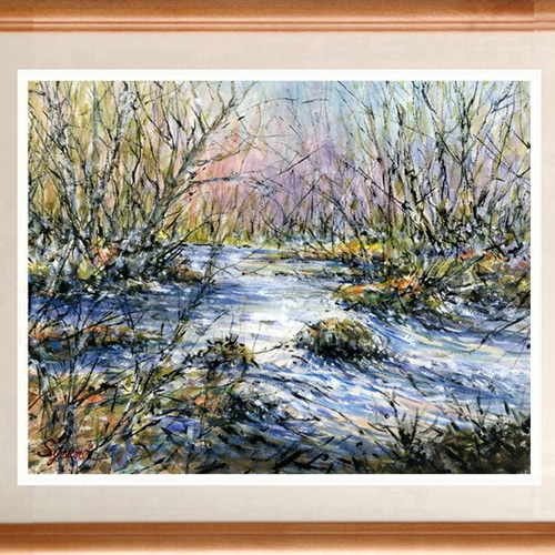 水彩画原画　春を待つ奥入瀬　＃445 水彩画原画 春を待つ奥入瀬 ＃445 絵画 syoumei 通販 10886143