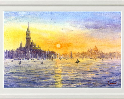 夕陽のセレナーデ　　絵画原画 0_c87f21a02a84f6e238eeabd54b55
