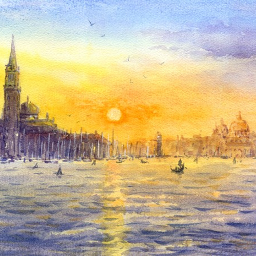 夕陽のセレナーデ　　絵画原画 Yahoo!オークション - 新藤淑子【七夕に願いを】1点物 真作