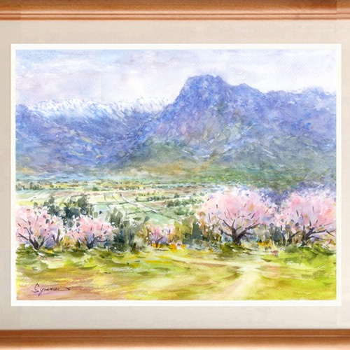 水彩画原画 信州の春 ＃459 | syoumei ｜インテリア絵画 アート