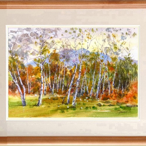 水彩画原画　秋の妙高高原　＃478 水彩画原画 秋の妙高高原 ＃478 絵画 syoumei 通販 12960780