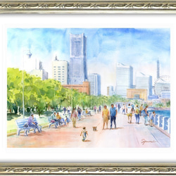油絵 原画 写実画 公園 横浜山下公園3 絵画 syoumei 通販 3109451｜Creema(クリーマ)