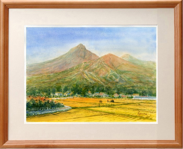 水彩画原画　秋の磐梯山 2枚目の画像