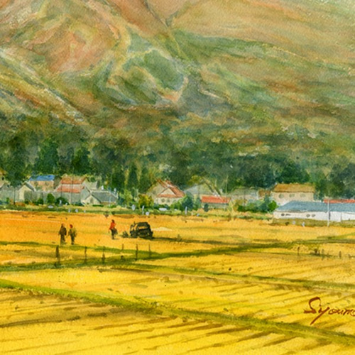 水彩画原画 秋の磐梯山 絵画 syoumei 通販 4666464｜Creema