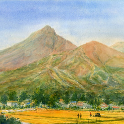 水彩画原画　秋の磐梯山 4枚目の画像