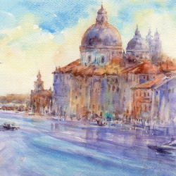水彩画原画　ヴェネツィア運河20 3枚目の画像