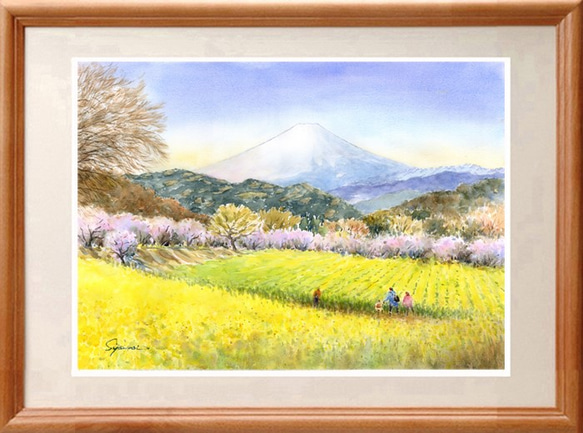 水彩画原画 富士山と春景色 2 絵画 syoumei 通販 7197258 水彩画原画 富士山と春景色 2 絵画 syoumei 通販 7197258