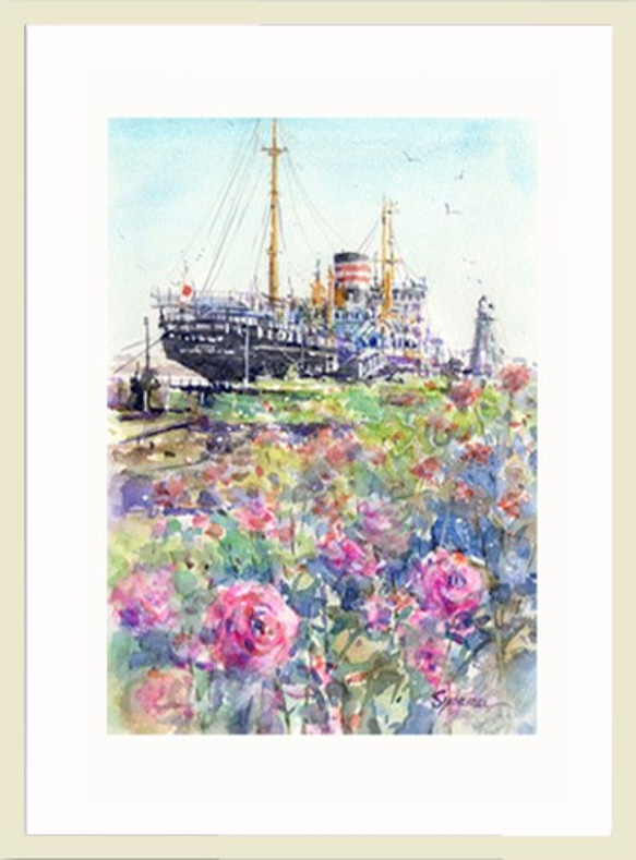 大理石製のバラの絵画 gallery-uchida_y2-2407-1-6-s