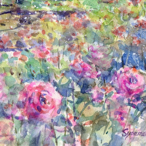 バラと氷川丸 絵画 syoumei 通販 893740｜Creema(クリーマ)