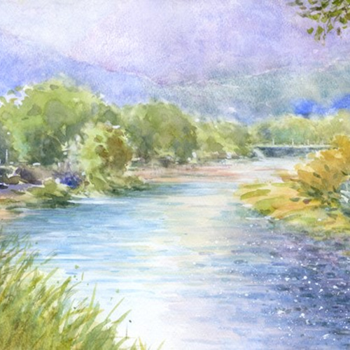 水彩画 原画 夏日 原画）夏の街【SMサイズ／水彩画／#2513】 - メルカリ