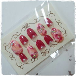送料無料♥ピンクグラデの桜舞い散るネイル 4枚目の画像