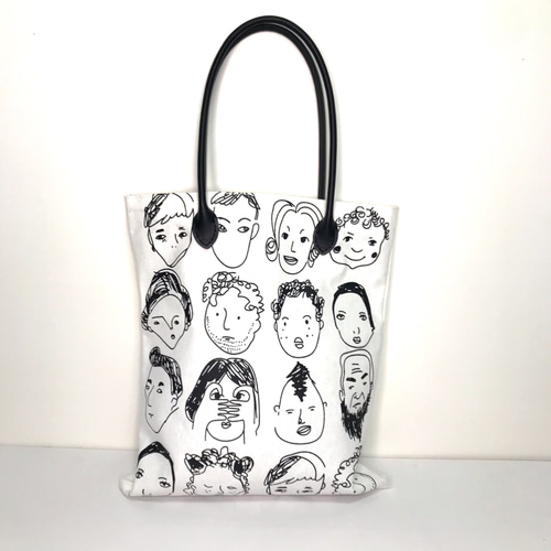 沢山入る☆顔柄トートバッグ 肩掛け ショルダーバッグ ミーヤン 通販