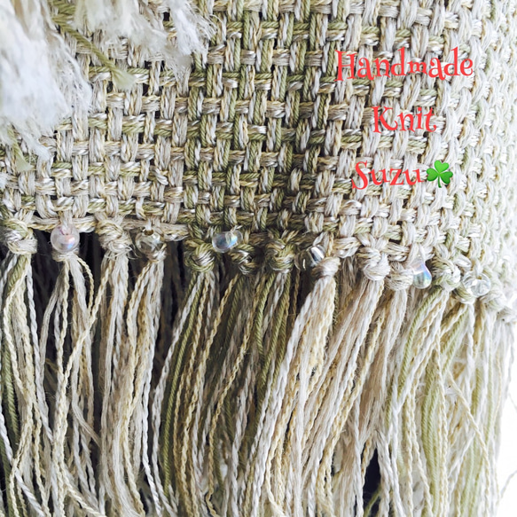 草木染めストライプ・デ・引返し織りストール(S11) 4枚目の画像