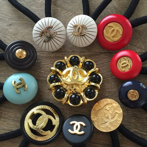 ヴィンテージシャネルボタンのヘアゴム⑨残1個 ヘアゴム CR. 通販