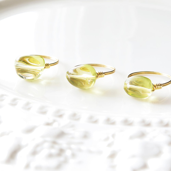 レモンクォーツのセット＊大粒レクタングル14kgf