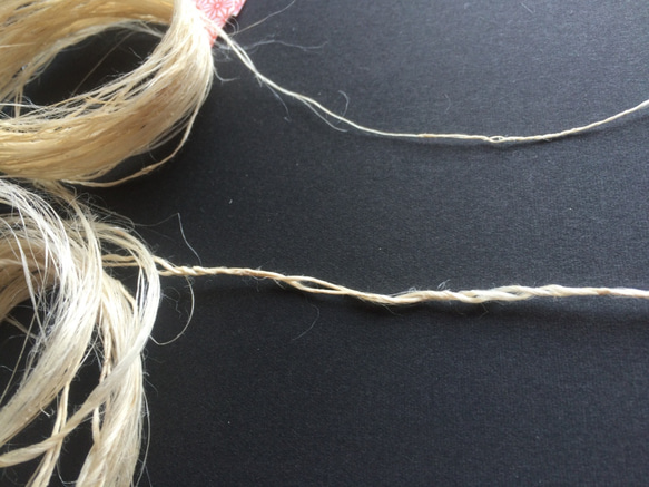麻績み用繊維（糸の作り方ガイド付き）クリエイターさんにオススメの素材！希少な国産大麻の糸作りキット 2枚目の画像