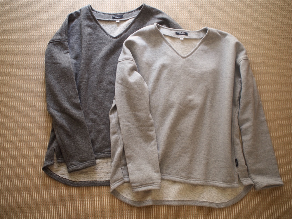 【受注制作】Vネック　シンプルスウェット・ライトグレー（杢）