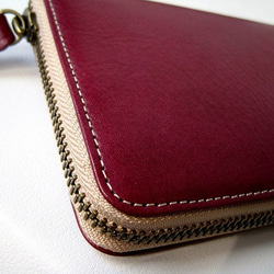 Real leather wallet/Kip leather/grape perple 第2張的照片