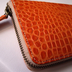 Real leather wallet/Embossing Kip leather/Crocodile pattern 第2張的照片