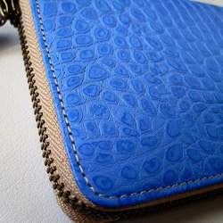 Real leather wallet/Embossing Kip leather/Crocodile pattern 第2張的照片