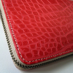 Real leather wallet/Embossing Kip Leather/Crocodile pattern 第2張的照片