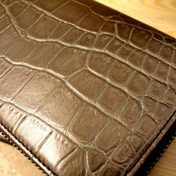 Real leather wallet/Embossing Leather/Crocodile pattern 第3張的照片