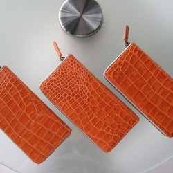 Real leather wallet/Embossing Leather/Crocodile pattern 第6張的照片