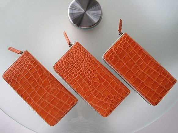 Real leather wallet/Embossing Leather/Crocodile pattern 第6張的照片