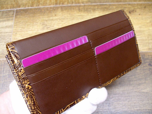 Real leather wallet/Embossing Steer leather/Paisley pattern 第4張的照片