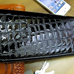 Real leather wallet/Embossing Cow leather/Crocodile pattern 第1張的照片