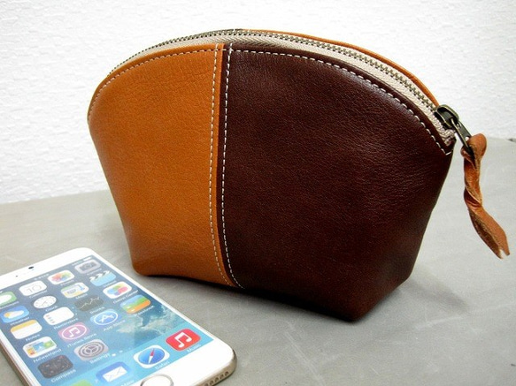 Real leather pouch/Kip leather 第1張的照片
