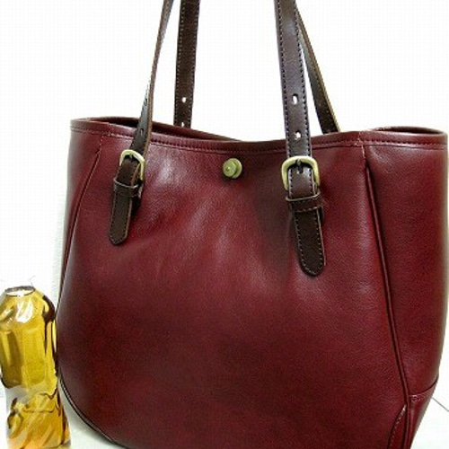 カラーオーダー対応】ガッツリ入る本革トートバッグ ボルドー 全部