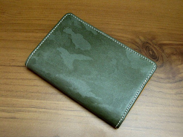 Real leather card case/Embossing Steer Hide/Camouflage patte 第1張的照片